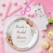 Boho Terracotta Pampas Grass Papieren Bordje (Feest)