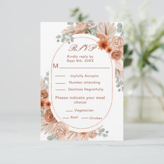 Boho Terracotta Pampas Grass RSVP (Debout devant)