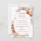 Boho Terracotta Pampas Grass RSVP Kaartje (Voorkant)