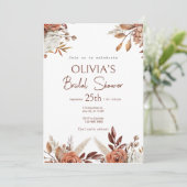 Boho Terracotta Pampas Grass Vrijgezellenfeest Kaart (Staand voorkant)