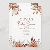 Boho Terracotta Pampas Grass Vrijgezellenfeest Kaart (Voorkant / Achterkant)