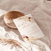 Boho Terracotta Pampas Grass Vrijgezellenfeest Kaart