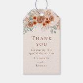 Boho Terracotta Pampas Grass Wedding Bedankt Cadeaulabel (Voorkant)