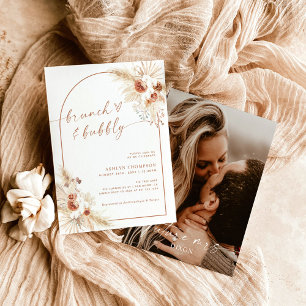 Boho Terracotta Pampas Invitation de Brunch de mar
