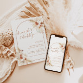 Boho Terracotta Pampas Invitation de Brunch de mar