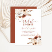 Boho Terracotta pampas Invitation de douche nuptia