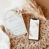 Boho Terracotta Pampas Invitation Fête des mariées