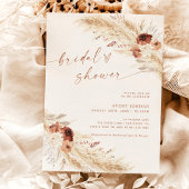 Boho Terracotta Pampas Invitation Fête des mariées