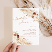 Boho Terracotta Pampas Invitation Fête des mariées
