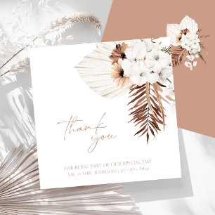 Boho Terracotta Pampas Orchidee Wedding Bedankt