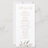Boho Terracotta Pampas Programme de mariage orchid (Dos)