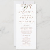 Boho Terracotta Pampas Programme de mariage orchid (Devant)