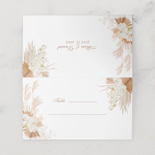 Boho Terracotta Pampasgras Orchidee Huwelijk (Buitenkant ongevouwen)