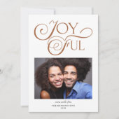 Boho Terracotta Pattern Joyful Kerstfoto Feestdagenkaart (Voorkant)