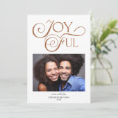 Boho Terracotta Pattern Joyful Kerstfoto Feestdagenkaart (Staand voorkant)