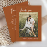 Boho Terracotta Photo Mariage Merci Cartes<br><div class="desc">Boho Terracotta Photo Mariage Merci Cartes</div>