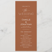 Boho Terracotta Programme de mariage (Devant)