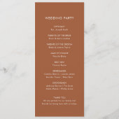 Boho Terracotta Programme de mariage (Dos)