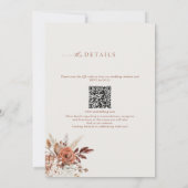 Boho Terracotta QR Code 2 in 1 Weddenschap Kaart (Achterkant)