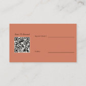 Boho Terracotta QR Code Afspraak Fotograaf Visitekaartje (Achterkant)