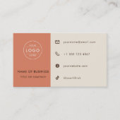 Boho Terracotta QR Code Afspraak Fotograaf Visitekaartje (Voorkant)