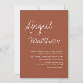 Boho Terracotta QR Code RSVP Faire-part de mariage (Devant)