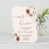 Boho Terracotta Quinceanera Kaart (Staand voorkant)