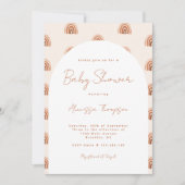 Boho Terracotta Rainbow Arch Baby shower Script Kaart (Voorkant)
