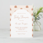 Boho Terracotta Rainbow Arch Baby shower Script Kaart (Staand voorkant)