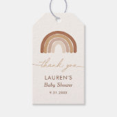 Boho Terracotta Rainbow Baby shower Cadeaulabel (Voorkant)