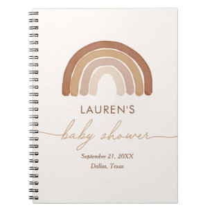 Boho Terracotta Rainbow Baby shower Guest Book Notitieboek