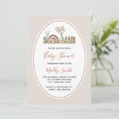 Boho Terracotta Rainbow Baby shower Kaart (Staand voorkant)
