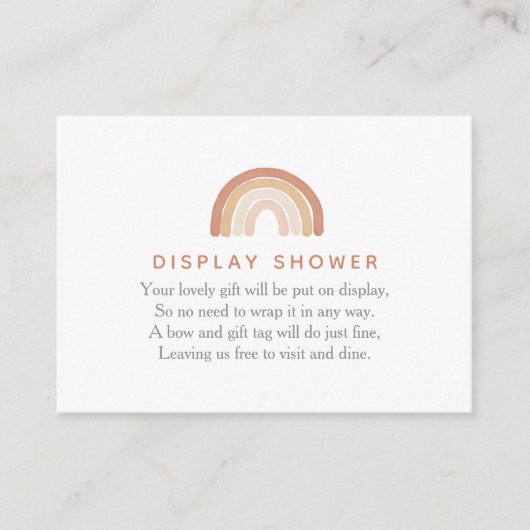 Boho Terracotta Rainbow Display Shower Informatiekaartje (Voorkant)