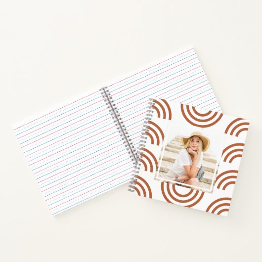 Boho Terracotta Rainbow Foto Notitieboek (Binnen)