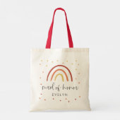 Boho Terracotta Rainbow Lettered Maid of Honor Tote Bag (Achterkant)