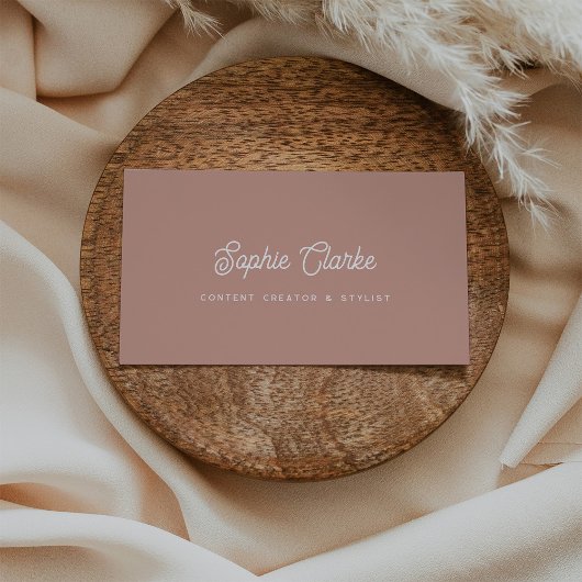 Boho Terracotta | Retroscript met QR-code Visitekaartje