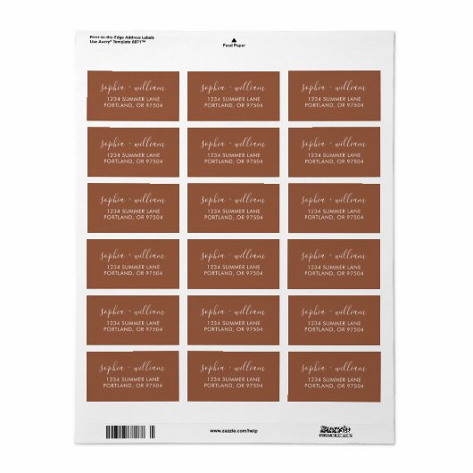 Boho Terracotta Return Address Labels (Full Sheet)