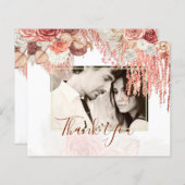 Boho Terracotta Roos Pampas Grass Floral Wedding (Voorkant / Achterkant)