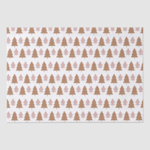 Boho Terracotta Roze Witte Kerstbomen Vakantie Tissuepapier