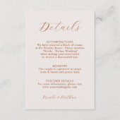 Boho Terracotta Rust Flower Wedding | Details Encl Informatiekaartje (Voorkant)