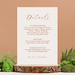 Boho Terracotta Rust Flower Wedding | Details Encl Informatiekaartje