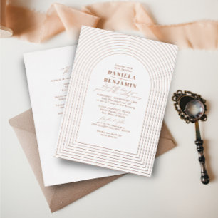 Boho Terracotta Rust Wedding Arch & RSVP QR Code Folie Uitnodiging