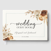 Boho Terracotta Rustic Floral Mariage Livre d'invi (Recto)