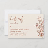 Boho Terracotta Rustique Réponse aimable Mariage (Devant)
