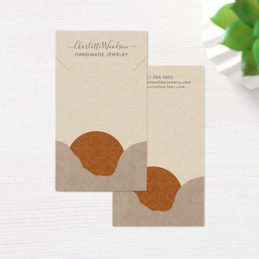 Boho Terracotta Sable Abstrait Écran Collier (Bureau)