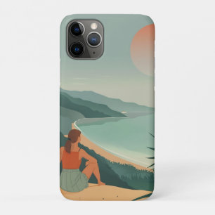 Boho Terracotta Sage Kust Baai Zonsondergang Lands iPhone 11 Pro Hoesje