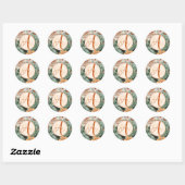 Boho Terracotta Sage Monogram Herfst Bruiloft Ronde Sticker (Vel)