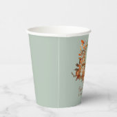 Boho Terracotta Sage Tea Party Eetservies Servies Papieren Bekers (Rechts)