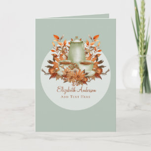 Boho Terracotta Sage Thee Feest Bloemen ELKE GEBEU Kaart