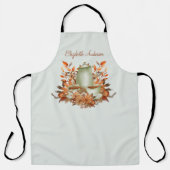 Boho Terracotta Sage Theepartij BloemThee Winkel C Schort (Voorkant)